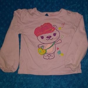 Fun purple bear long sleeve tee